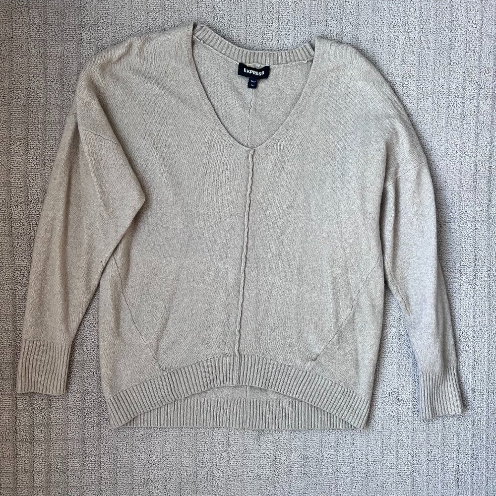 Express | Oversized Sweater with Center Seam Detail